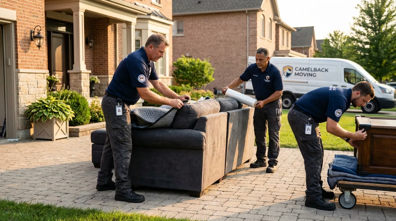 Large estate moving crew wrapping furniture in Buffalo, TX
